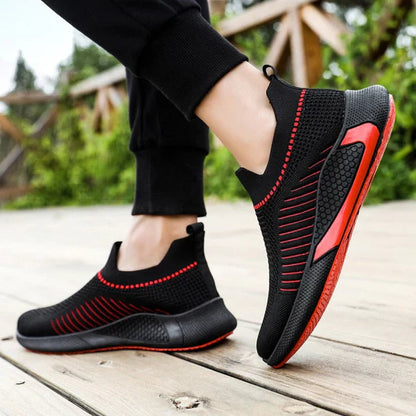 Herrens Sportiga Sneakers Slip-On Stickat Övre Material-6