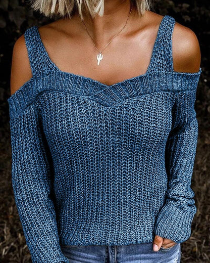 Variant image for Dam Stickad Tröja Utskuren Design i Högkvalitativt Material-9