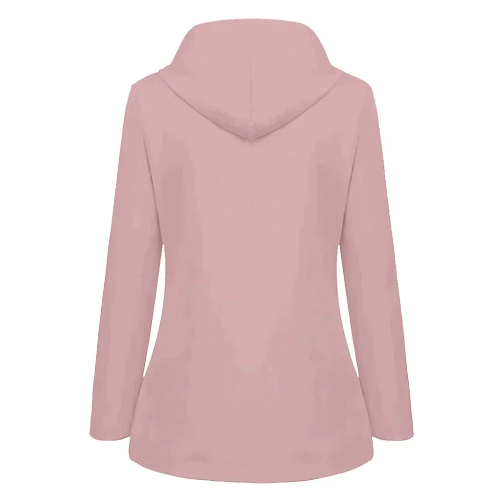 Damenjacke Wasserdicht Elegantes Design mit Verstellbarer Kapuze und Praktischen Taschen-4