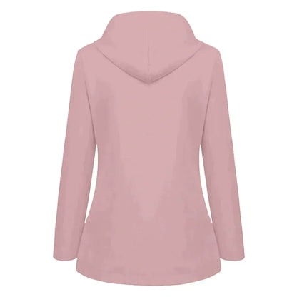 Damjacka Fleecefodrad med Huva för Vinter | Regnjacka för Damer-4