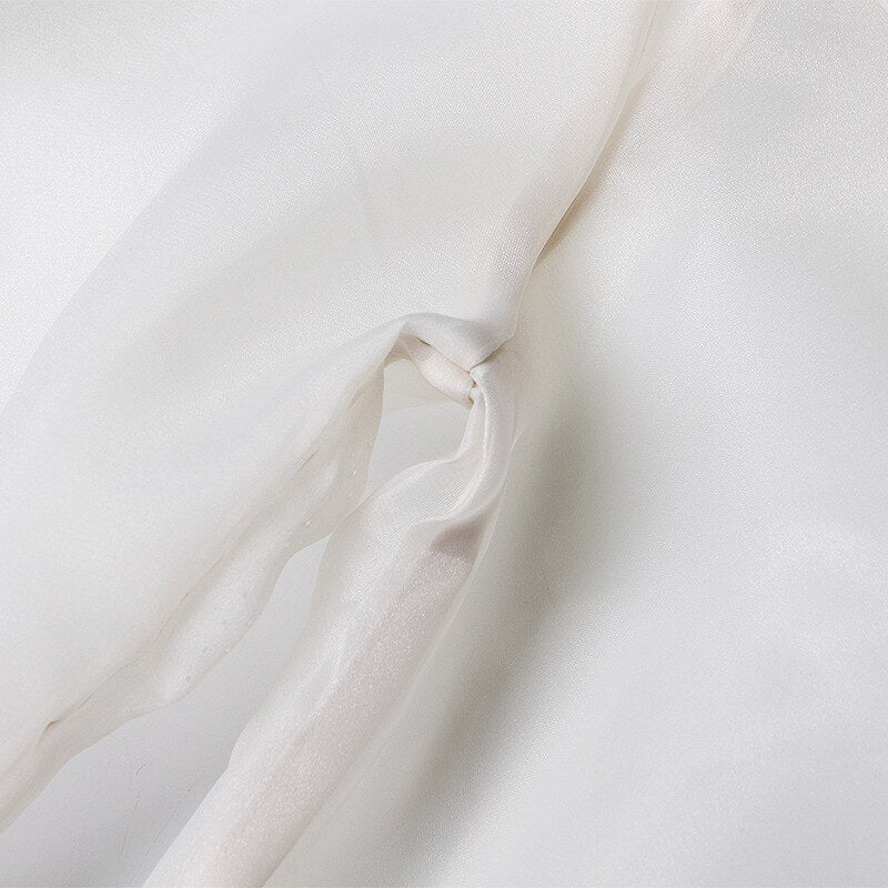 Dam Blus Transparent Blommönster Lykta Ärmar Polyester-6