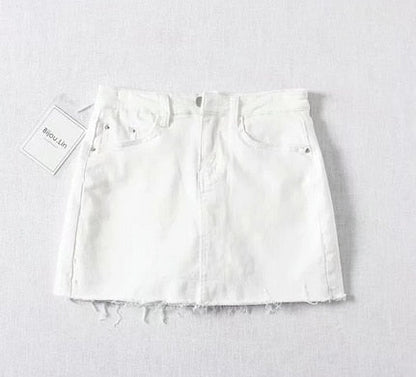 Variant image for Dam Mini Skort Franjkant Denim Bomull-6