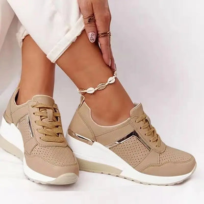 Kvinnors Plattform Sneakers Lätta Textil Syntet Fritidsskor-5