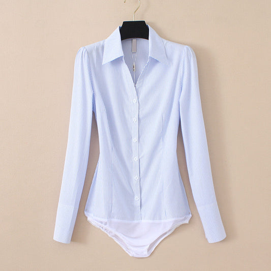 Dam Bodysuit Långa Ärmar Randig Polyester 1