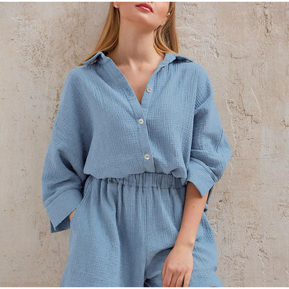 Variant image for Dam Linne Set Top och Byxor i Linne Avslappnad Passform-36