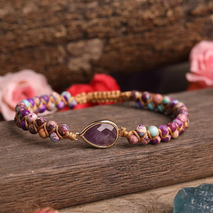 Kvinnors Boho Armband med Stenpärlor och Justerbar Snörning-2