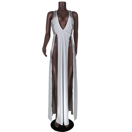 Kvinnors Maxiklänning Spetsdetaljer Lång Polyester-1