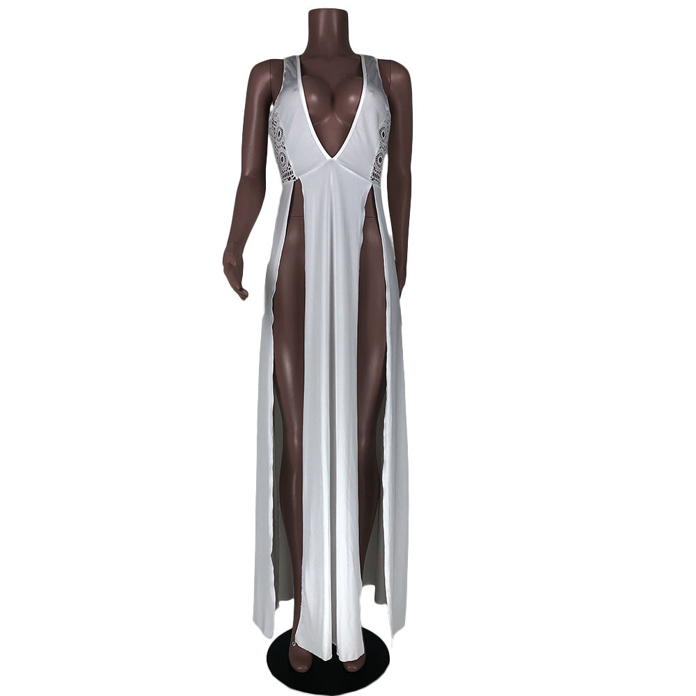 Variant image for Kvinnors Maxiklänning Spetsdetaljer Lång Polyester-1