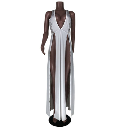 Variant image for Kvinnors Maxiklänning Spetsdetaljer Lång Polyester-1