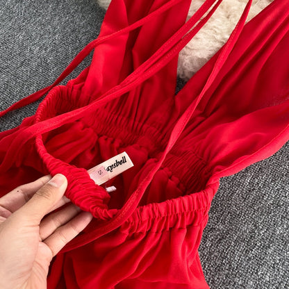 Maxi Klänning Dam Ryggfri Polyester för Formella Tillfällen-4