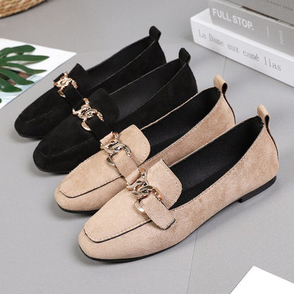 Kvinnors Loafers Fyrkantig Tå PU-material-5