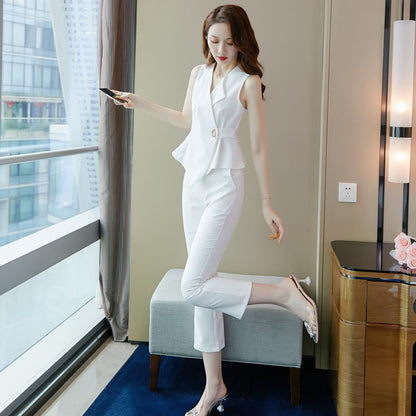 Snygga Byxor Dam Hög Midja V-ringning Polyester-4