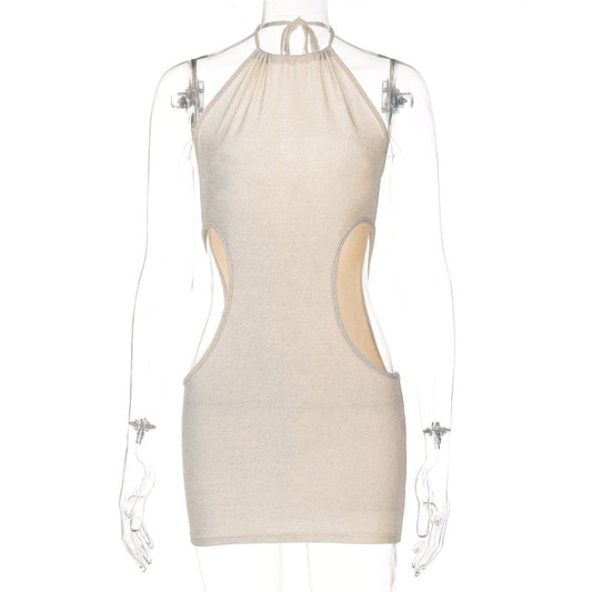 Dam Mini Klänning Ärmlös Polyester för Fina Tillfällen-1