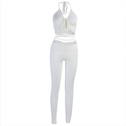 Dam Skördetopp med Dekoration Polyester-Spandex för Sommar-4