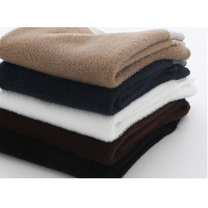 Stickad Dam Tröja Mönstrad Plysch för Höst och Vinter-2