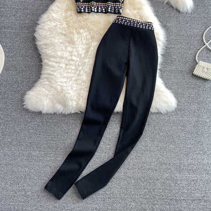 Snygga Byxor Dam Geometrisk Stil Medium Midjehöjd Polyester 3