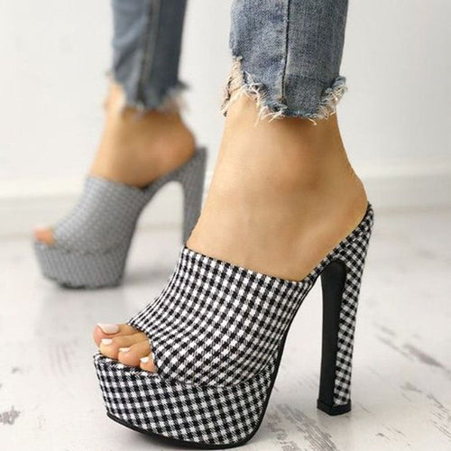 Kvinnors Sandaler Slidplattform Syntetiskt Material Böjd Klack-1