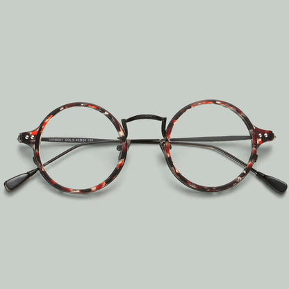 Unisex Runda Glasögon Trendig Design Plast och Glas-1