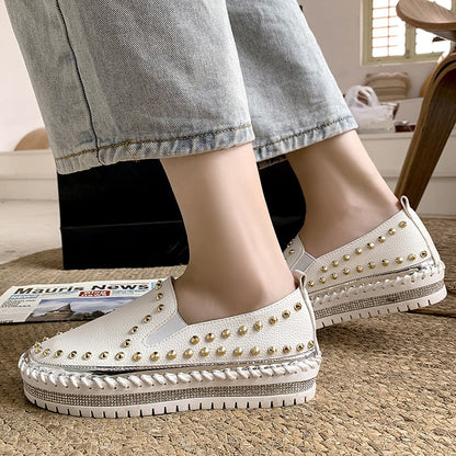 Damskor Loafers Läder Gummisula Slip-On Elegant Komfort 3