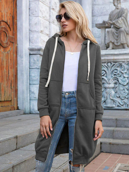 Damjacka Lång Modern Design Sweatshirtjacka i Högkvalitativt Material-6