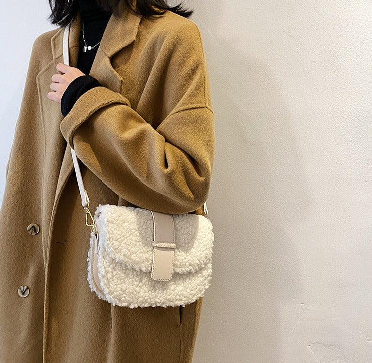 Damväska Plyschdesign Elegant med Flätad Rem-3