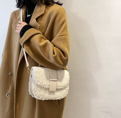 Damväska Plyschdesign Elegant med Flätad Rem-3