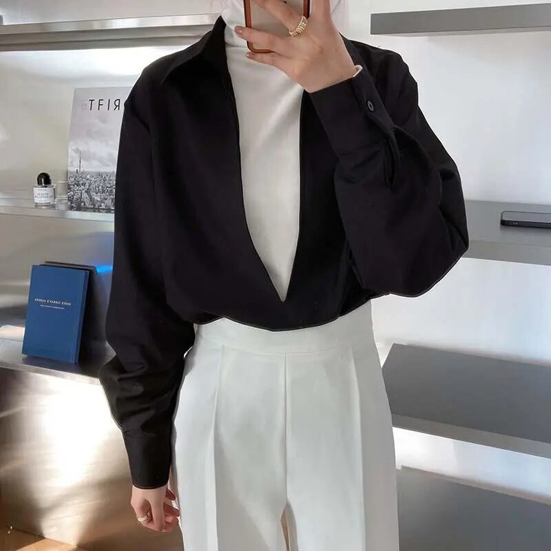 Variant image for Dam Blus Monokrom Lätt Polyester Regelbunden Passform-1