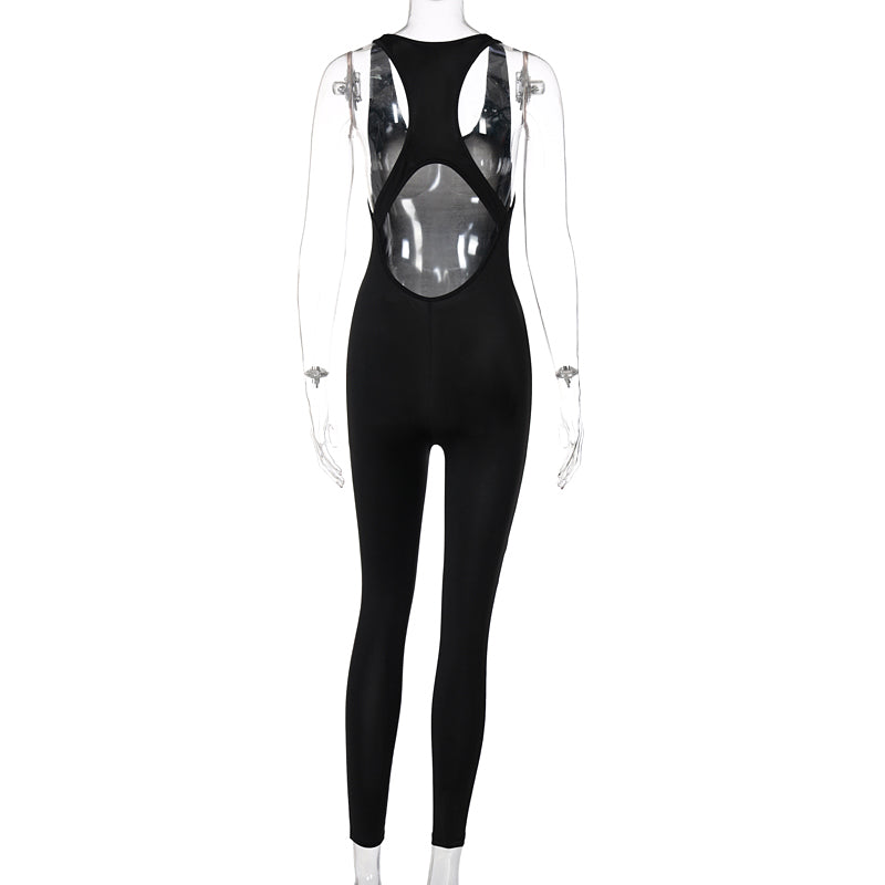 Dam Jumpsuit Tätt Passande Polyester Spandex med Speciell Design 6