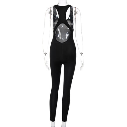 Dam Jumpsuit Tätt Passande Polyester Spandex med Speciell Design 6