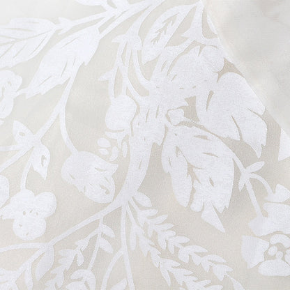 Vit Blus Dam med Blommönster och Lykta Ärmar i Polyester-5