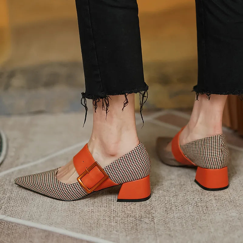 Dam Högklackade Skor Mary Janes i Läder med Elegant Design-5