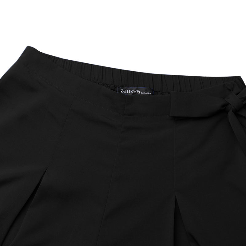 Dam Byxor Hög Midja Lätta Polyester Spandex Snygga Byxor med Resår i Midjan-5