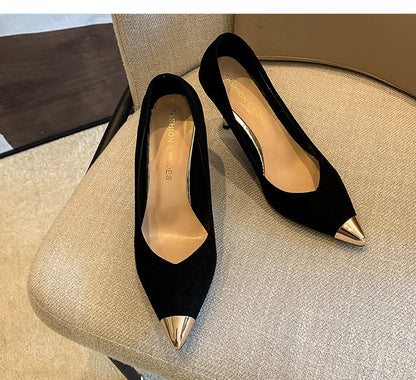 Kvinnors Pumpskor Spetsig Tå PU Material-5