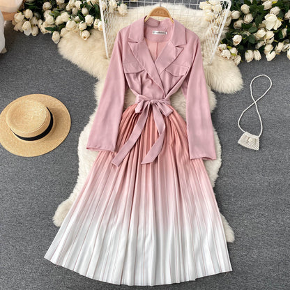 Variant image for Kvinnors Midi Klänning A-linje Polyester Rynkad-2