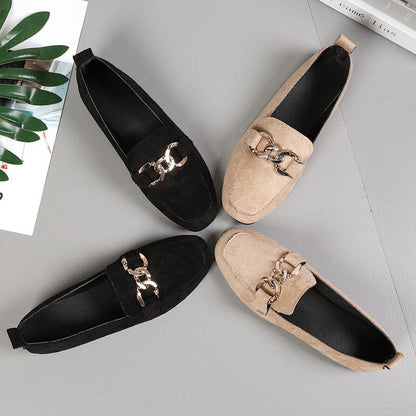 Kvinnors Loafers Fyrkantig Tå PU-material-4