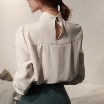 Dam Blus Långärmad Chiffong Elegant-2