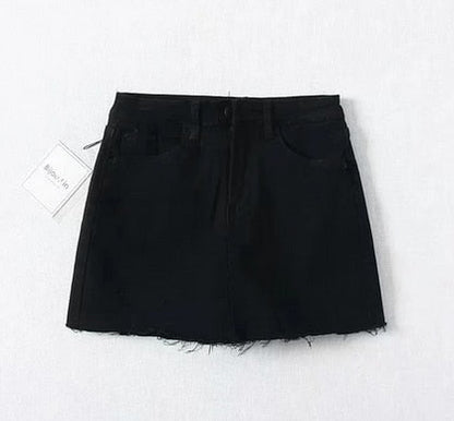 Variant image for Dam Mini Skort Franjkant Denim Bomull-2