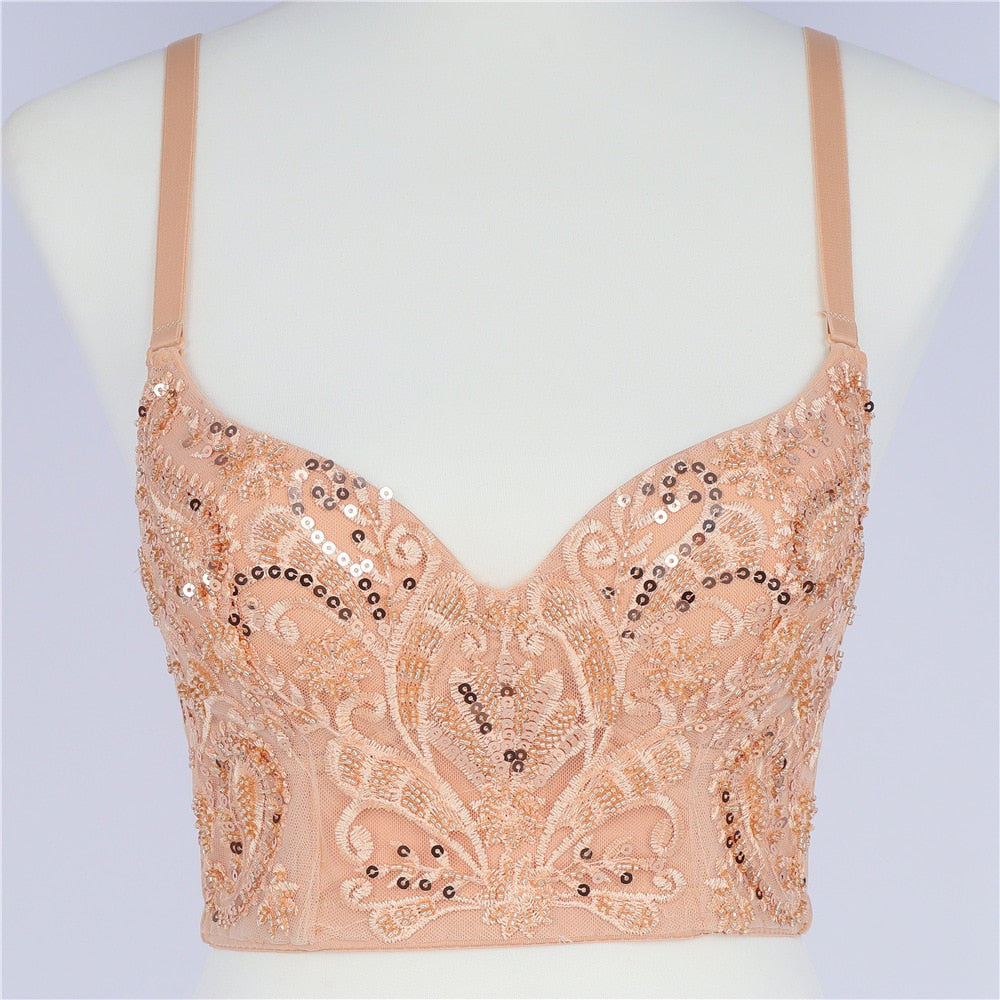 Dam Spaghetti Topp Paljett Polyester Glittrig För Fest och Vardag 2