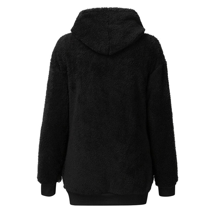Dam Fleece Hoodie Avslappnad Mjuk Fleece-2