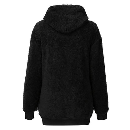 Dam Fleece Hoodie Avslappnad Mjuk Fleece-2