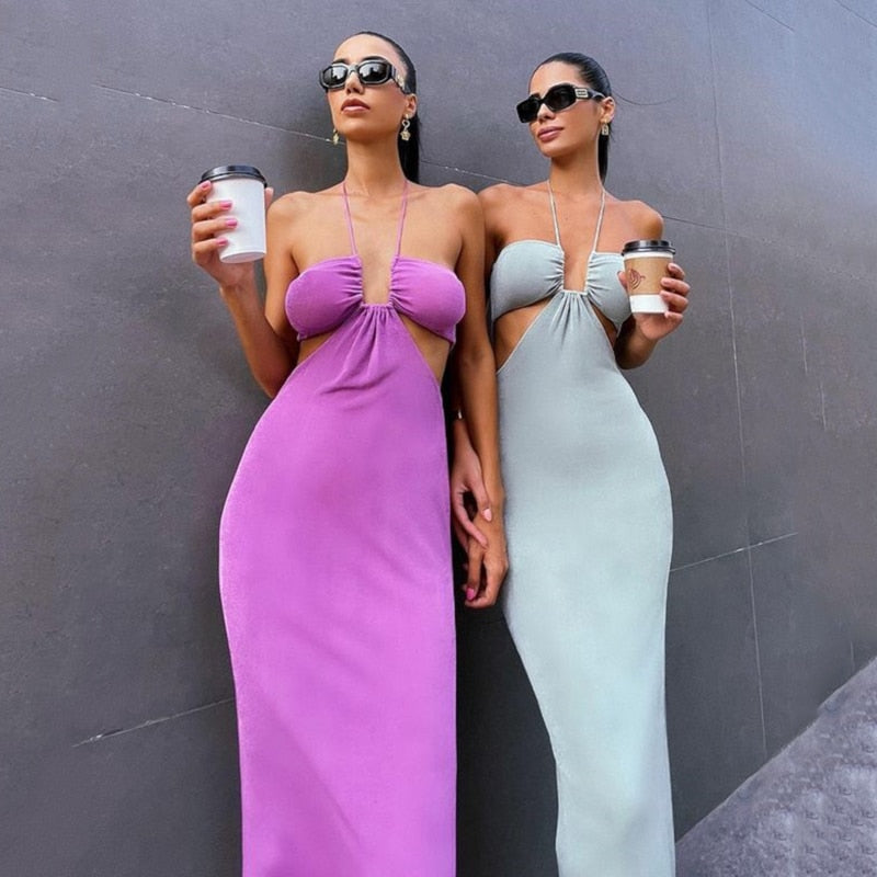 Dam Maxiklänning Mönstrad Högkvalitativt Material-2