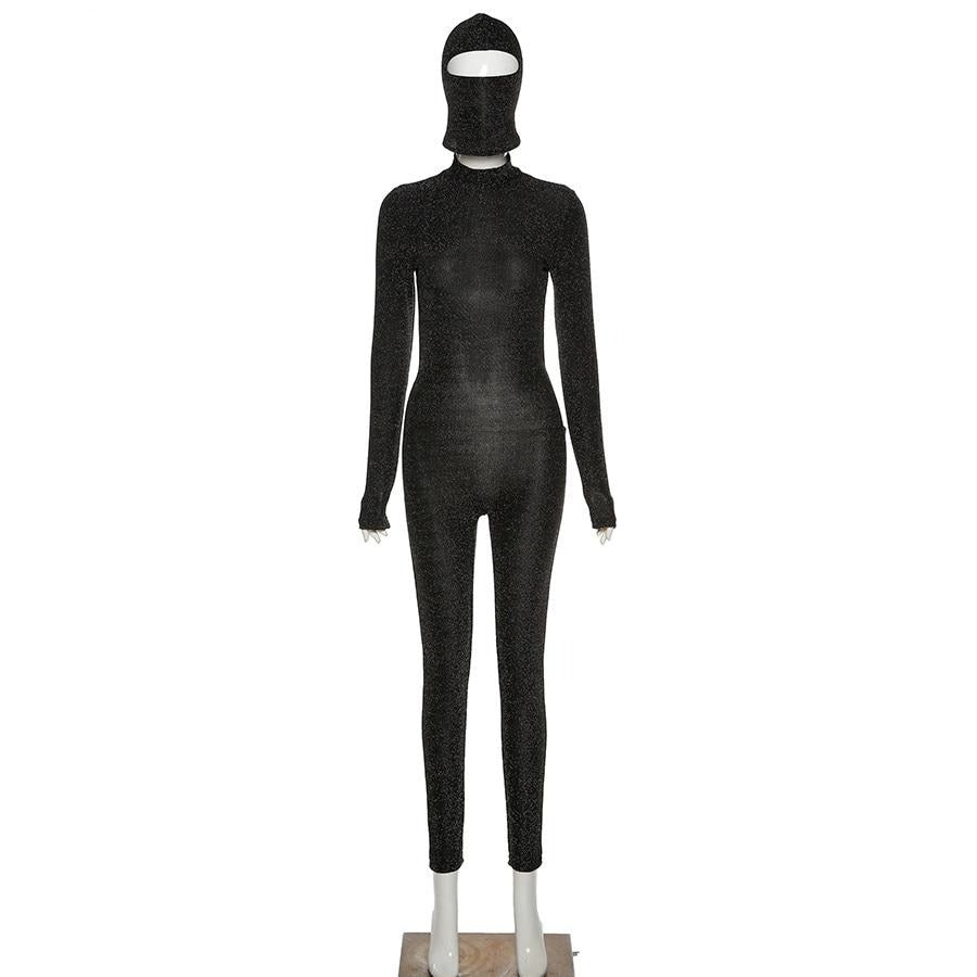 Dam Jumpsuit Hög Krage Tight Passform Polyester Spandex-5
