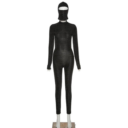 Dam Jumpsuit Hög Krage Tight Passform Polyester Spandex-5