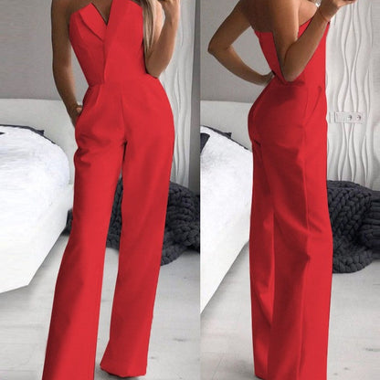 Kvinna Jumpsuit Festlig Polyester-4