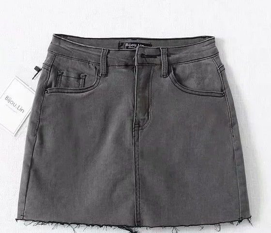 Variant image for Dam Mini Skort Franjkant Denim Bomull-3