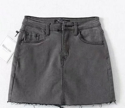 Variant image for Dam Mini Skort Franjkant Denim Bomull-3