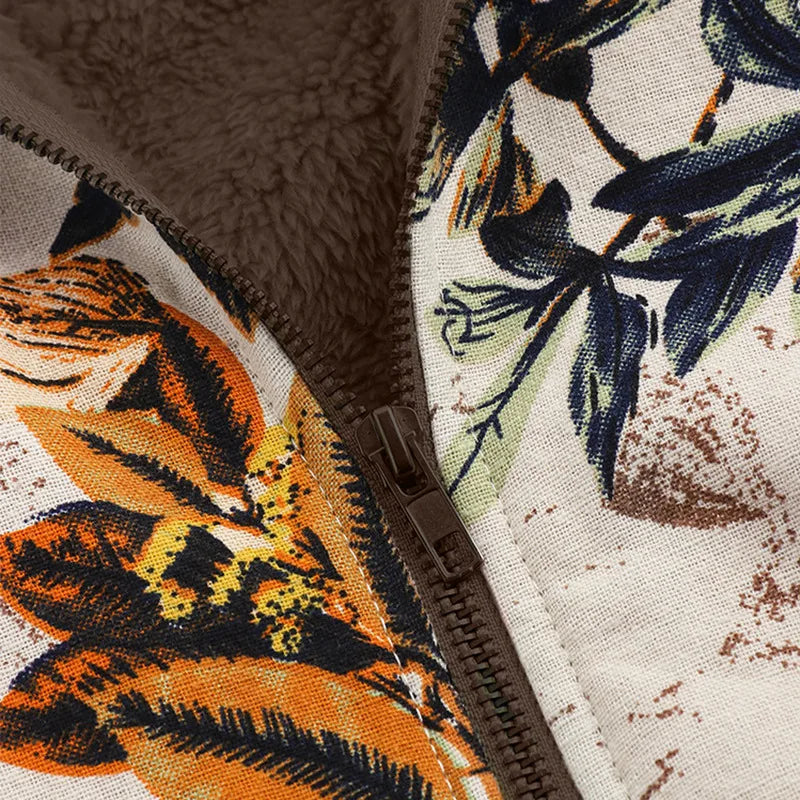 Dam Fleece Skjorta Blommönster Mjuk Polyester-4