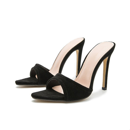 Kvinnors Stilett Sandal Flock PU 11 cm Klack-1