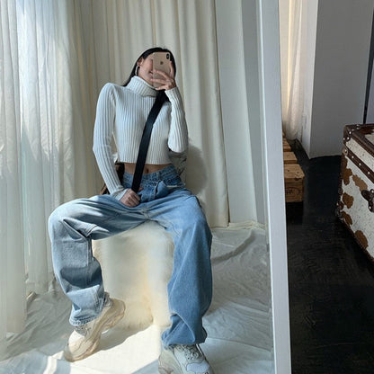 Rippade Herr Jeans med Lös Passform i 100% Bomull – Vintage Stil för Avslappnad Look 3