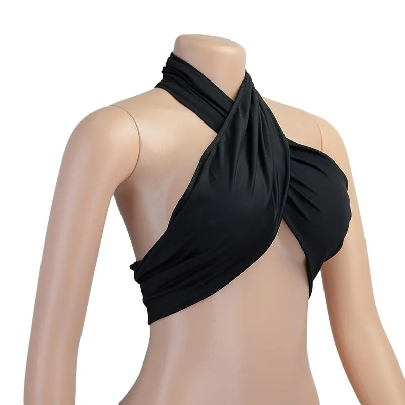Dam Topp Monokrom Polyester Smickrande Passform-6